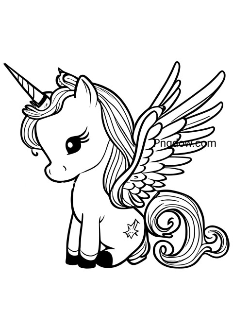 Printable Unicorn Coloring Page for free