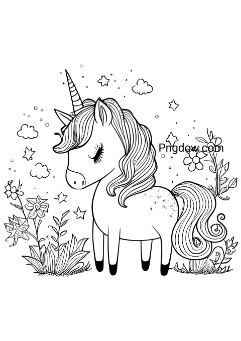Printable Unicorn Coloring Page free