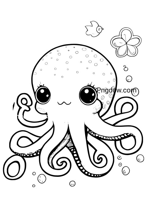 Printable Octopus Coloring Page, free