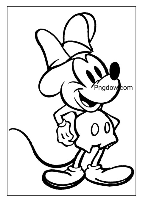 Simple Coloring Page Of Mickey Mouse for free