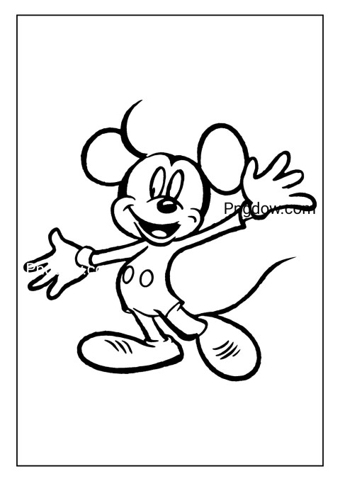 Simple Outline Of Mickey Mouse To Color free download