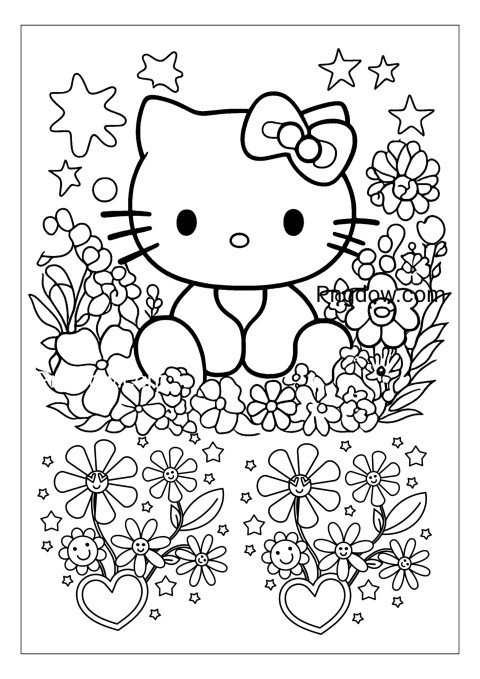 hello kitty coloring page, hello kitty drawing