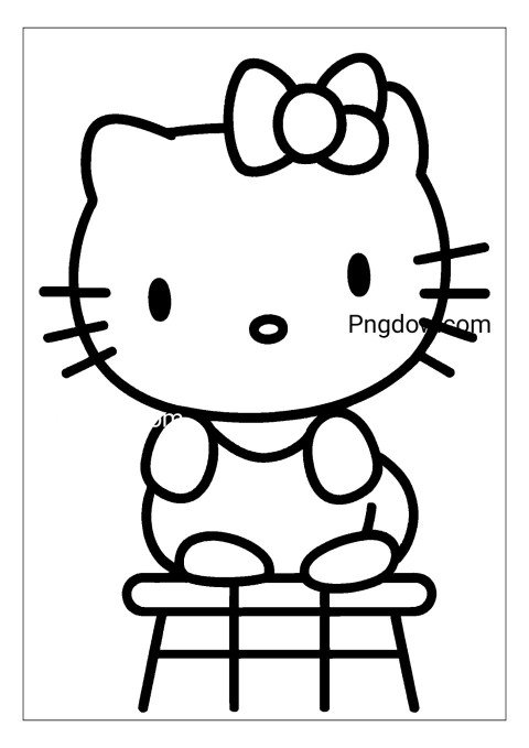 hello kitty, coloring, drawing