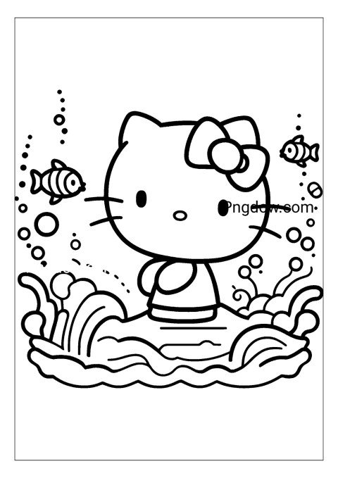 hello kitty coloring page, hello kitty, coloring page