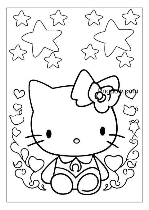 hello kitty coloring page, hello kitty