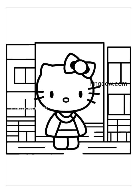 hello kitty coloring pages free download