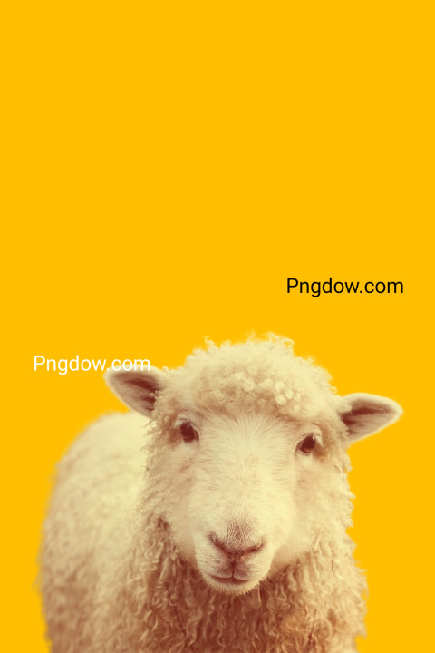 A potrait of cute animal sheep with large empty background (1)