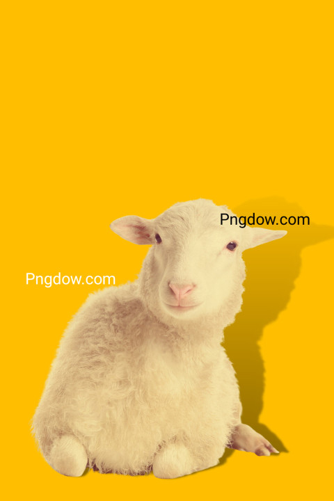 A potrait of cute animal sheep with large empty background (2)