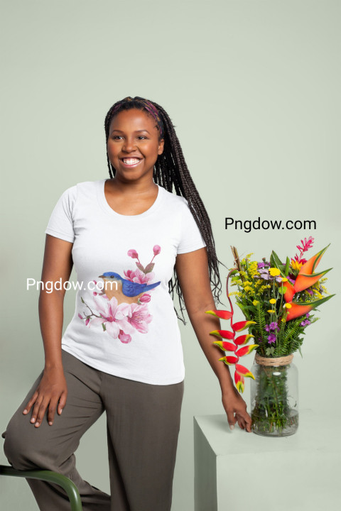 Cherry Blossom and Bird Watercolor t shirt, digital design