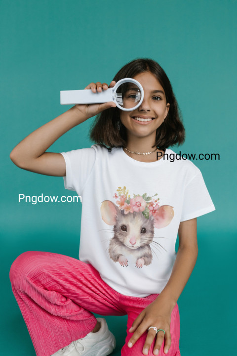 Watercolor Mouse with Flower Crown t shirt design