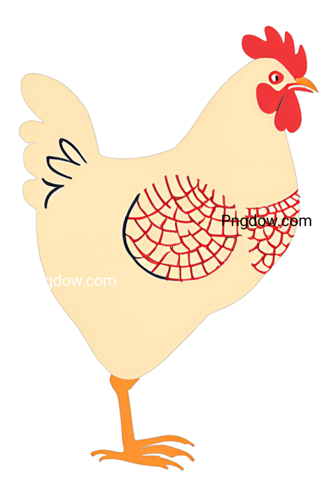 A red and white patterned chicken, Chicken PNG