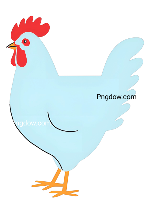 A cartoon chicken on a transparent background