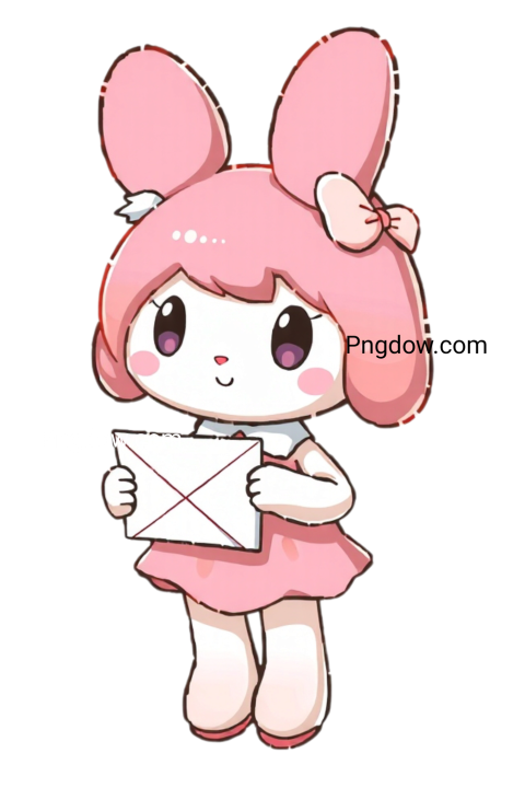 My Melody Character Holding a Letter png