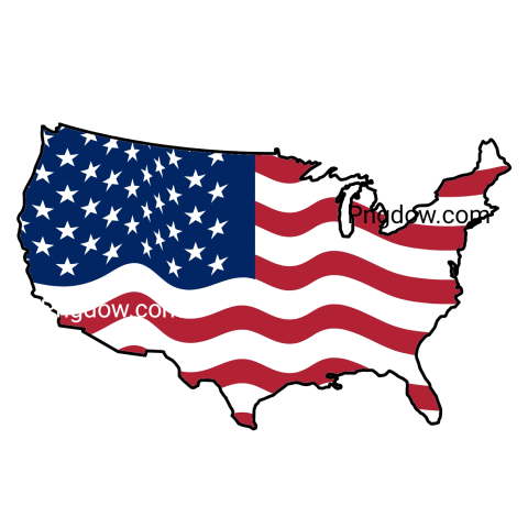 United States map overlaid with an American flag, symbolizing national pride and unity in a vibrant design