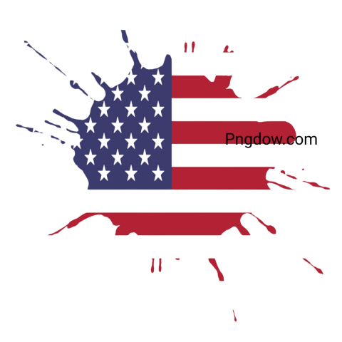 American flag displayed on a black background, showcasing vibrant colors and distinct stars and stripes in a PNG format for free