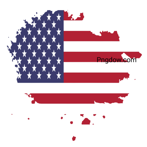 American flag displayed on a black background, showcasing vibrant colors and distinct design elements in a PNGs format