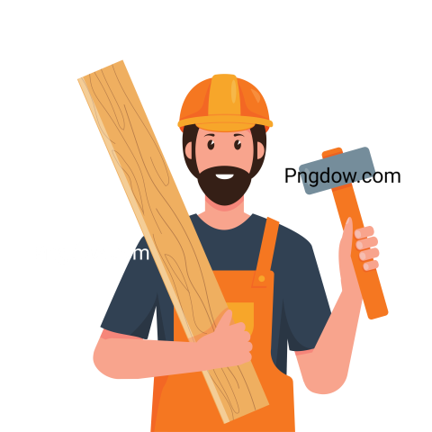 Portrait of Builder or Construction Worker for png Free download