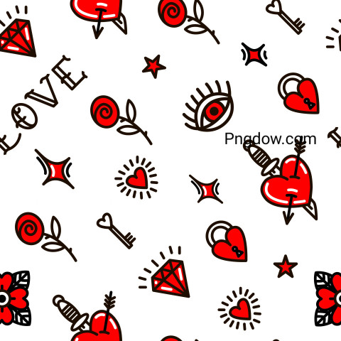 Old School Style Pattern for Valentine's Day