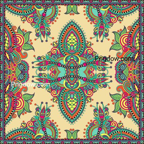 Authentic Silk Neck Scarf or Kerchief Square Pattern Design in U for Free Download