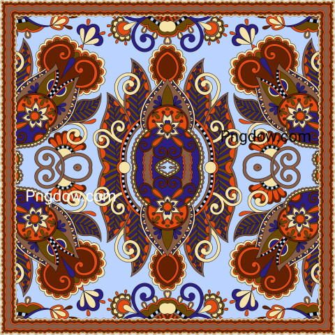 Authentic Silk Neck Scarf or Kerchief Square Pattern Design in U for Free Download