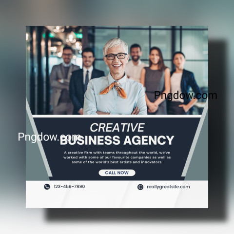 Blue Creative Business Agency Instagram Post for Free