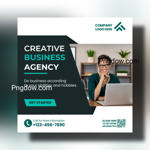 Teal Modern Creative Business Agency Instagram Post for Free