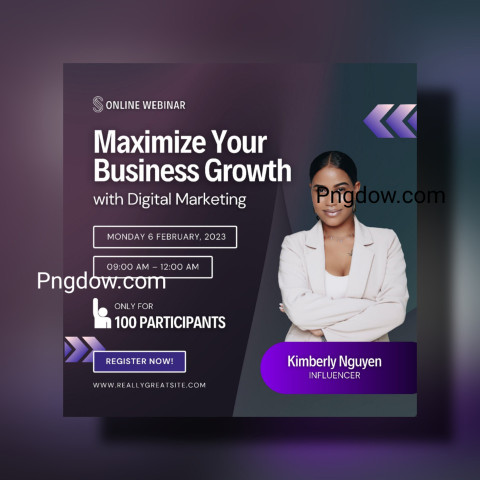 Purple and Blue Gradient Business Webinar Instagram Post for Free