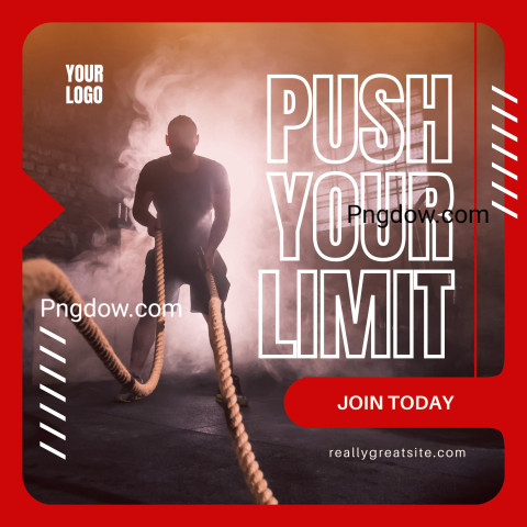 Red Gym Sports Promo Instagram Post template for Free