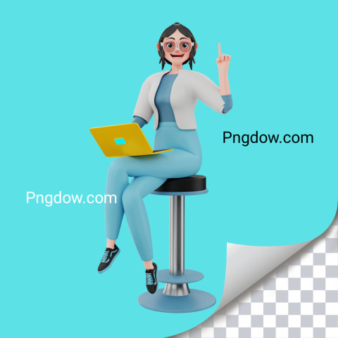 Premium SVG for Free | 3d cartoon character businesswoman with crown
