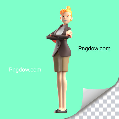 Premium SVG for Free | 3d cartoon character Businesswoman