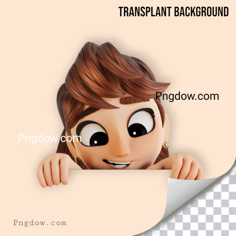 Premium SVG for Free | 3d character face girl looking down