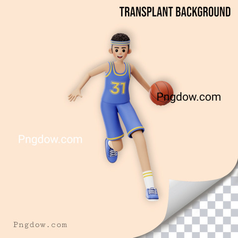 Premium SVG for Free | Basketball Player Dribbling 3D Character