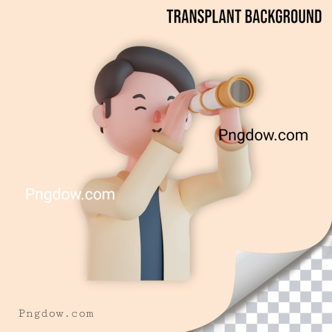 Premium SVG for Free | man using monocular 3d character illustration