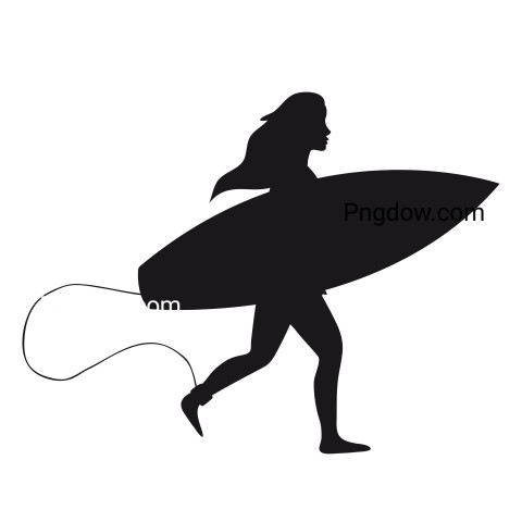 Silhouette of surfer ,vector image For Free Download