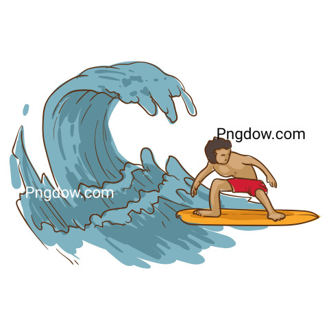Man surfing ,vector image For Free Download