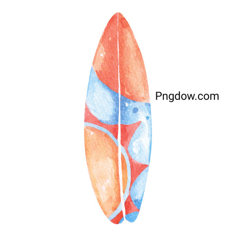 Watercolor Surf Board 10 ,vector image For Free Download