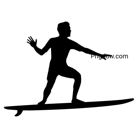 Surfer Silhouette ,vector image For Free Download