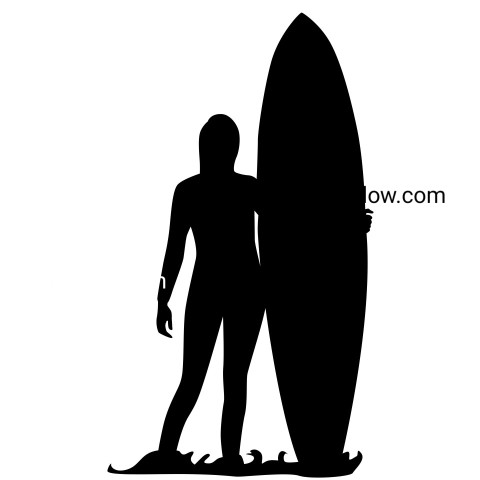 Surfer silhouette image ,vector image For Free Download