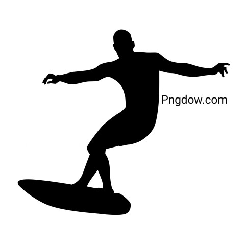 Surfer silhouette for Free ,vector image For Free Download
