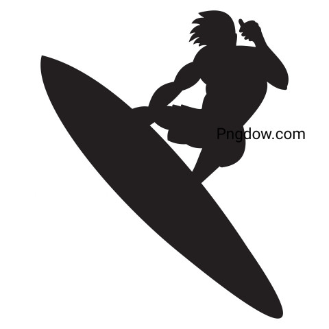 Surfer Silhouette image Free ,vector image For Free Download