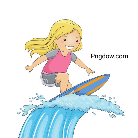 Surfer Girl ,vector image For Free Download