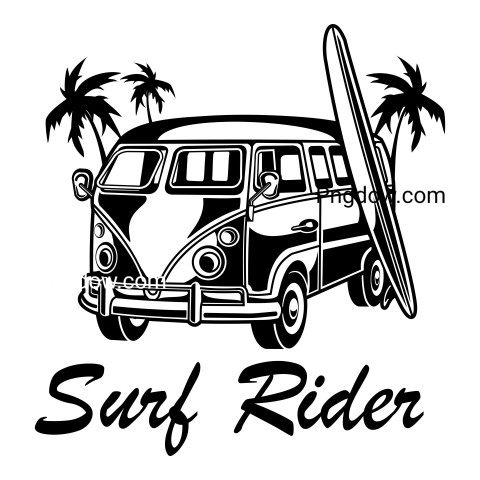 Vintage surfer car icon ,vector image For Free Download