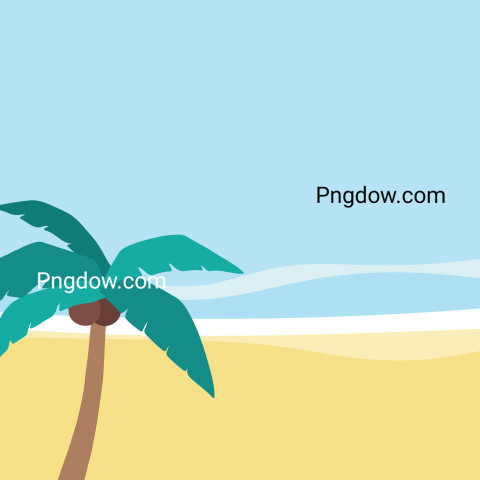 Summer beach travel background with sea, vector image For Free Download