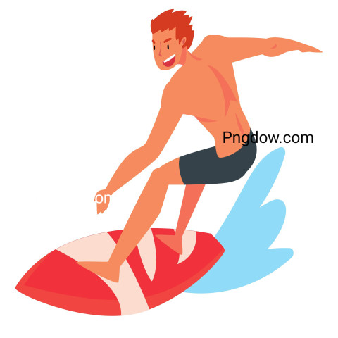 Male Surfer ,vector image For Free Download