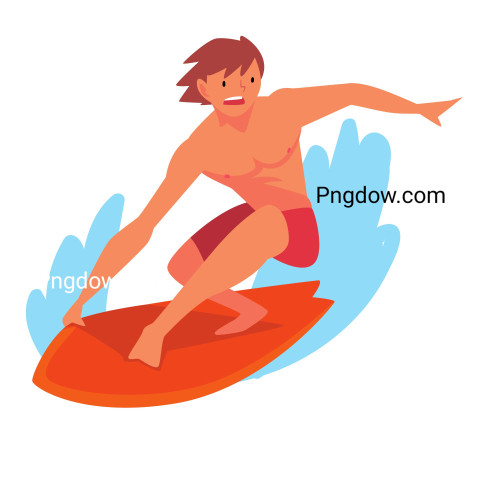 Guy Surfer ,vector image For Free Download