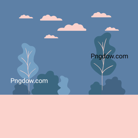 Landscape with Trees and Clouds Isolated Icon for Free