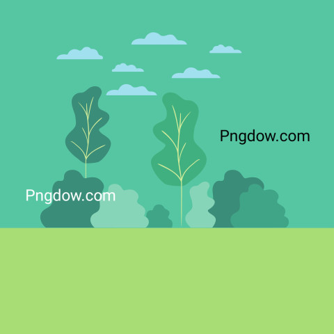 Landscape with Trees and Clouds Isolated Icon for Free (2)