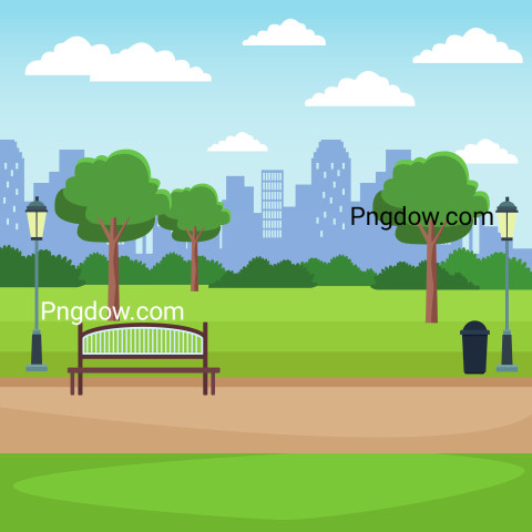 City Park Scenery ,vector image For Free