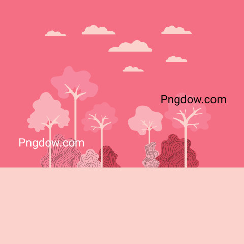 Landscape with Trees and Clouds Isolated Icon for Free (3)