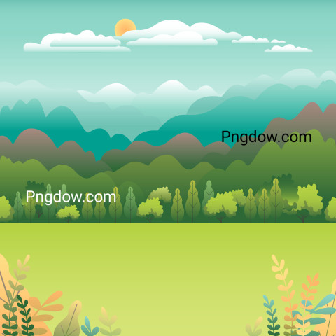 Forest Landscape Scenery ,vector image For Free